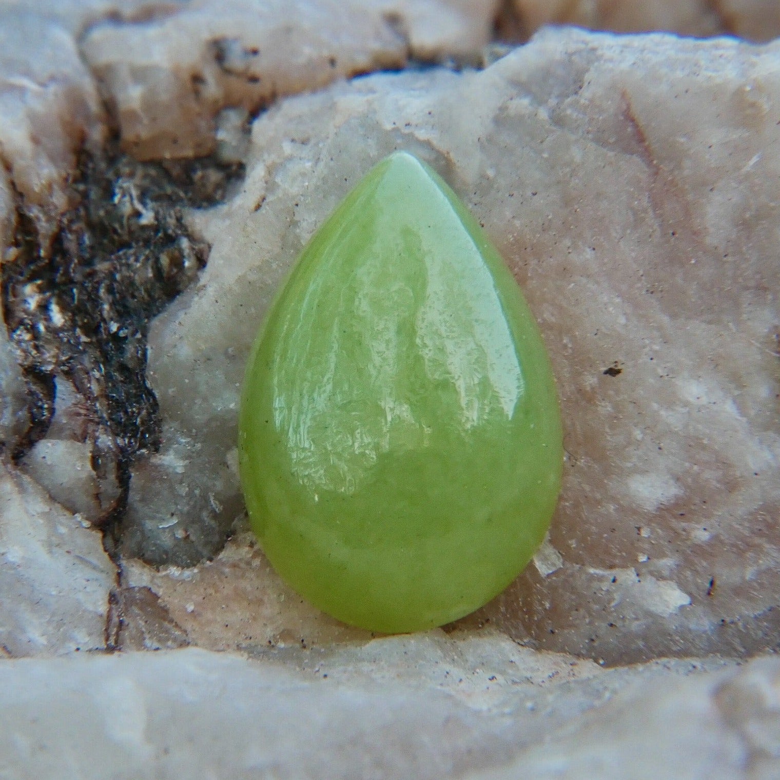 Loose Pear Shape Caribbean Jade Cabochon - Stradley & Daughter